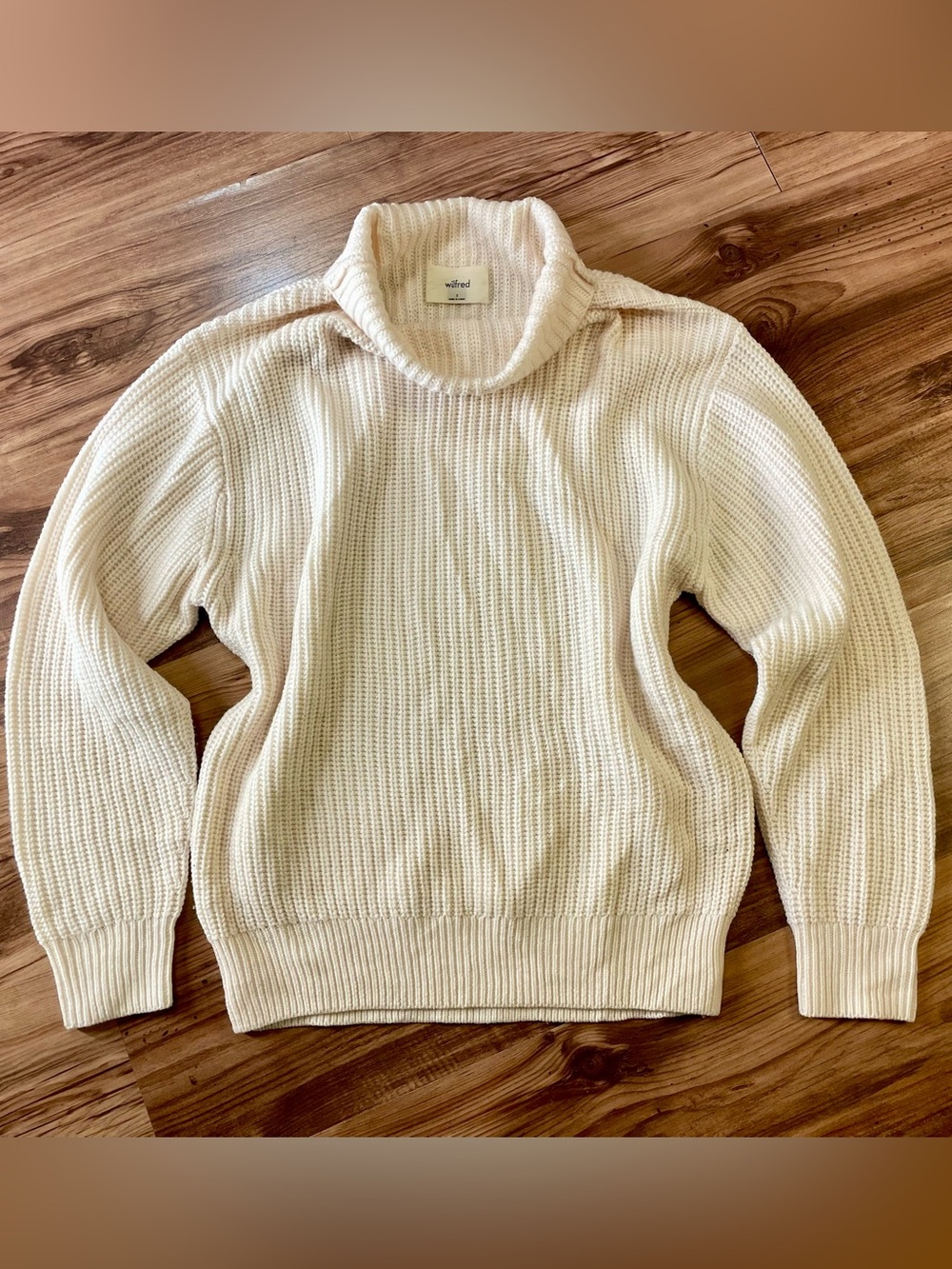 Wilfred Aritzia Small Merino Wool Sweater Womens Cowl Neck Chunky Knit Pullover